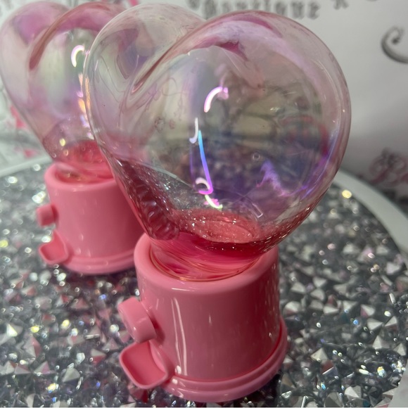 heart shaped candy/pill dispensers holographic pink turn able storage holder y2k - Picture 4 of 17
